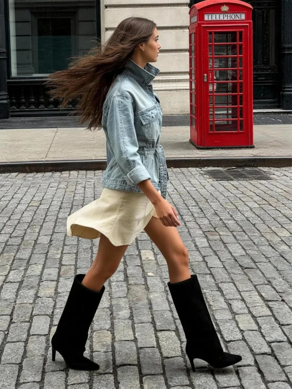 Women Black Suede Slouchy Pointed Toe FauxLeather Side Zipper Over The Knee Boot
